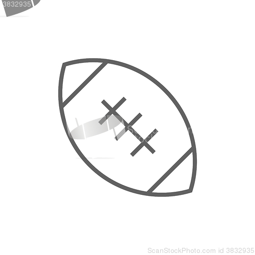 Image of Rugby football ball line icon.