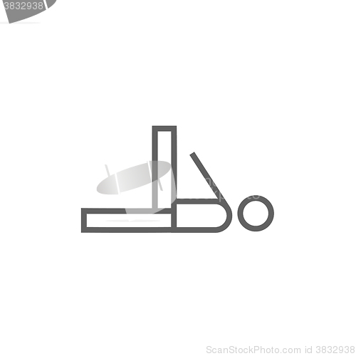 Image of Man making exercises line icon.