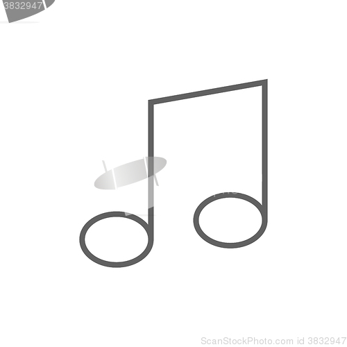 Image of Music note line icon.