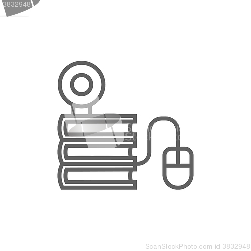 Image of Online education line icon.