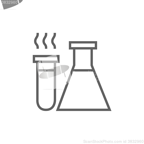 Image of Laboratory equipment line icon.