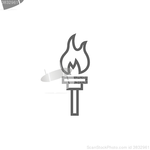 Image of Burning olympic torch line icon.