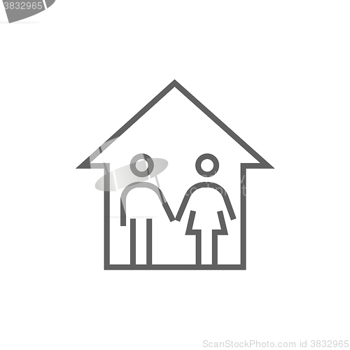 Image of Family house line icon.