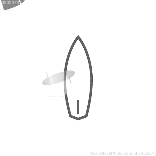 Image of Surfboard line icon.