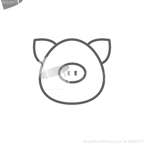 Image of Pig head line icon.