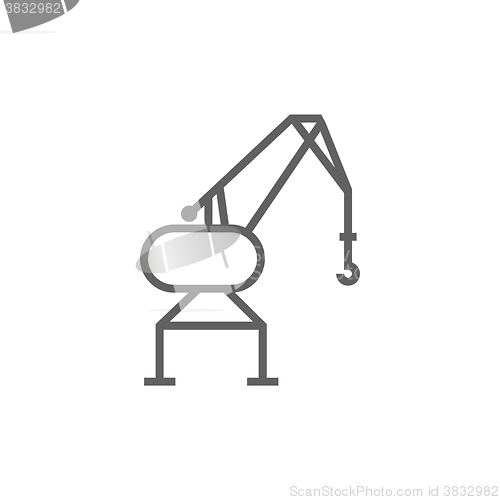 Image of Harbor crane line icon.