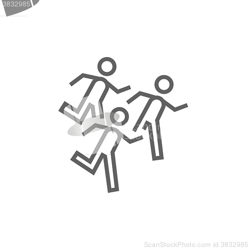 Image of Running men line icon.