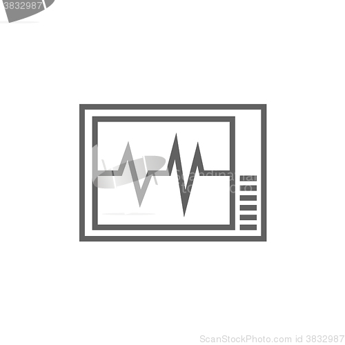 Image of Heart monitor line icon.