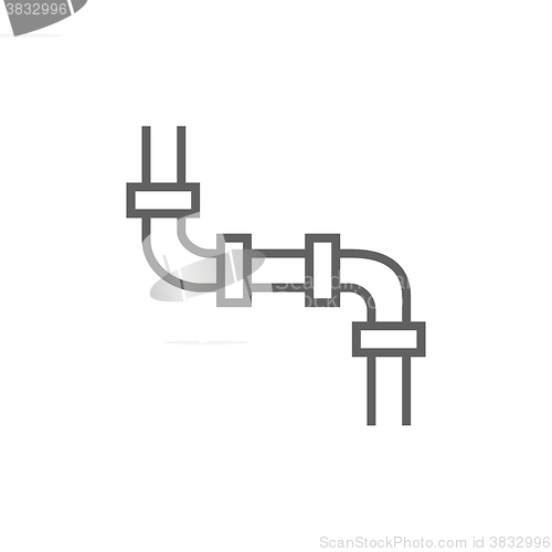 Image of Water pipeline line icon.