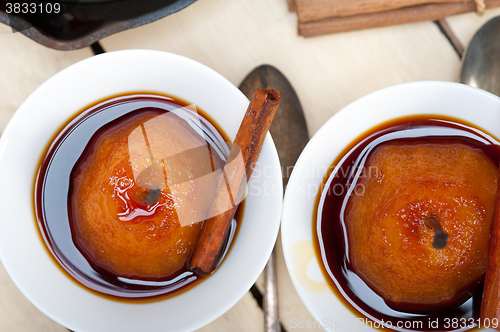 Image of poached pears delicious home made recipe 