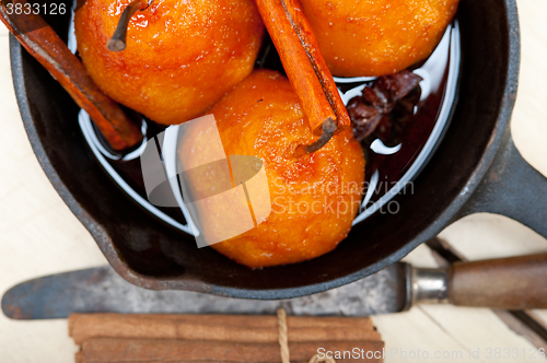 Image of poached pears delicious home made recipe 