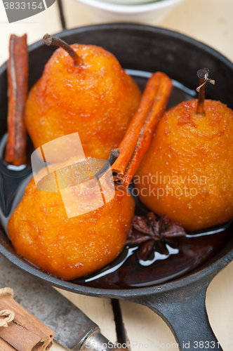 Image of poached pears delicious home made recipe 