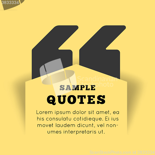 Image of Quote blank template on yellow background. 