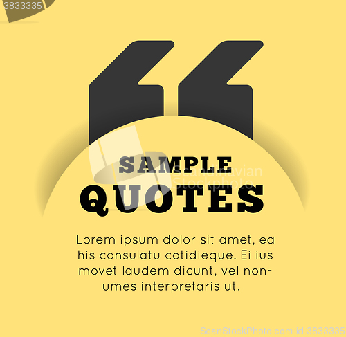 Image of Quote blank template on yellow background. 