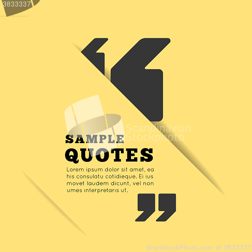 Image of Quote blank template on yellow background. 