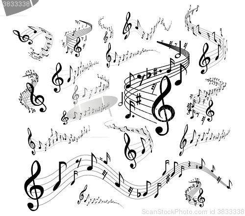Image of Musical staves on white