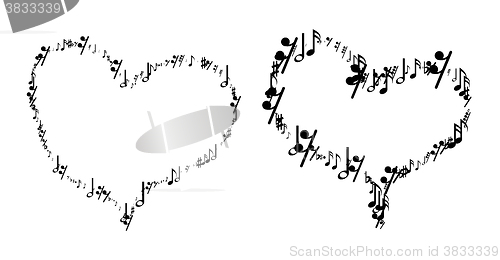 Image of Musical notes in the form of heart