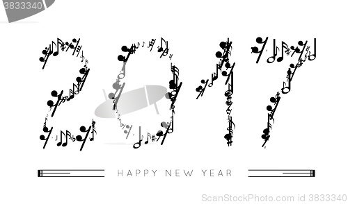 Image of Musical notes in the form of numbers year 2017