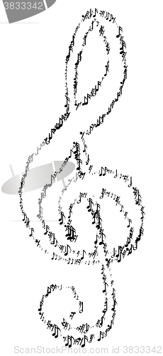 Image of Musical notes in the form of treble clef