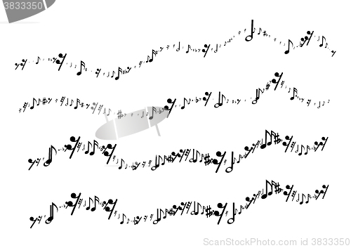 Image of Musical notes in the form of a wavy line