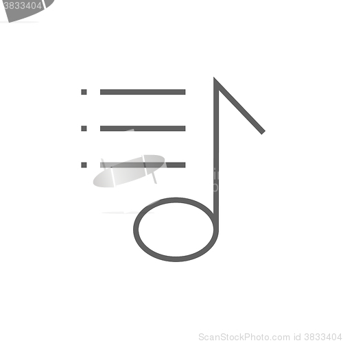 Image of Musical note line icon.