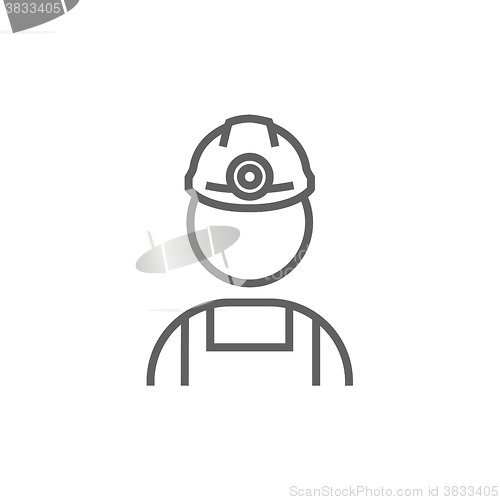 Image of Coal miner line icon.