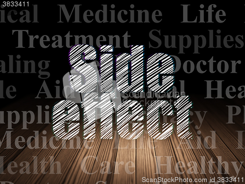 Image of Healthcare concept: Side Effect in grunge dark room