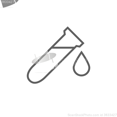 Image of Test tube with drop line icon.