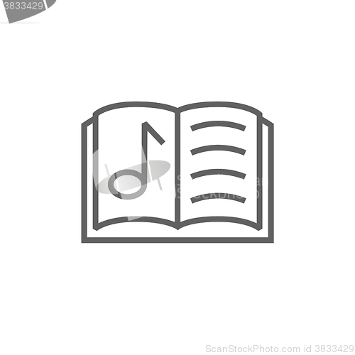 Image of Music book line icon.