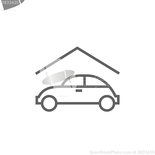 Image of Car garage line icon.