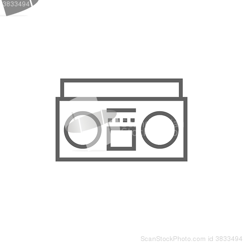 Image of Radio cassette player line icon.