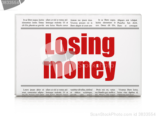 Image of Banking concept: newspaper headline Losing Money