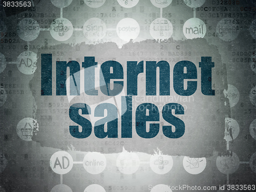 Image of Marketing concept: Internet Sales on Digital Paper background