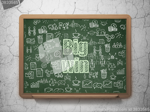 Image of Business concept: Big Win on School Board background