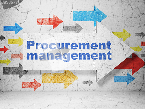 Image of Business concept: arrow with Procurement Management on grunge wall background