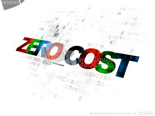 Image of Business concept: Zero cost on Digital background