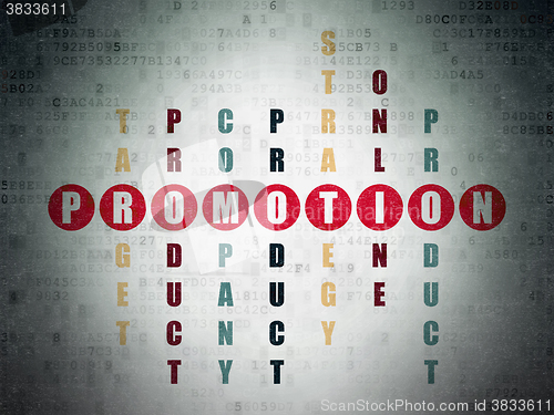 Image of Marketing concept: Promotion in Crossword Puzzle