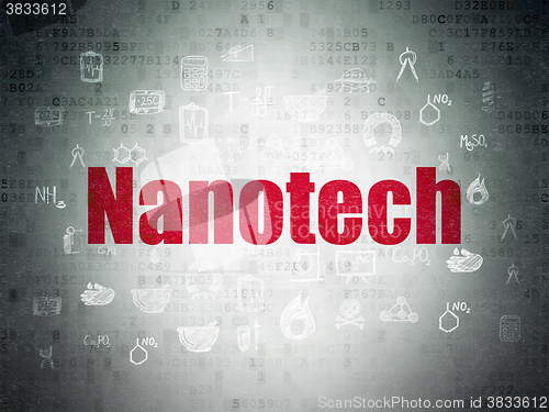 Image of Science concept: Nanotech on Digital Paper background