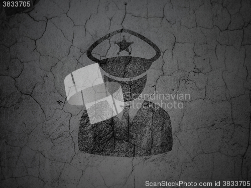 Image of Security concept: Police on grunge wall background