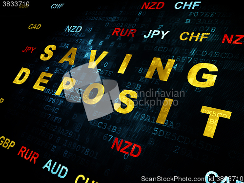 Image of Currency concept: Saving Deposit on Digital background