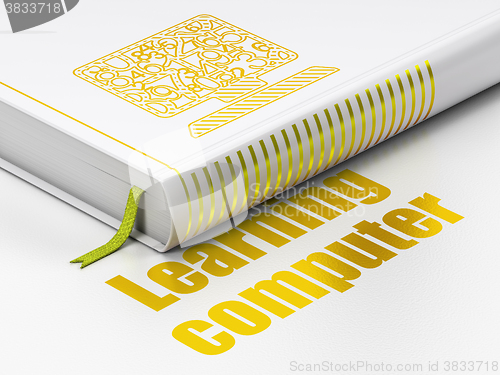 Image of Learning concept: book Computer Pc, Learning Computer on white background