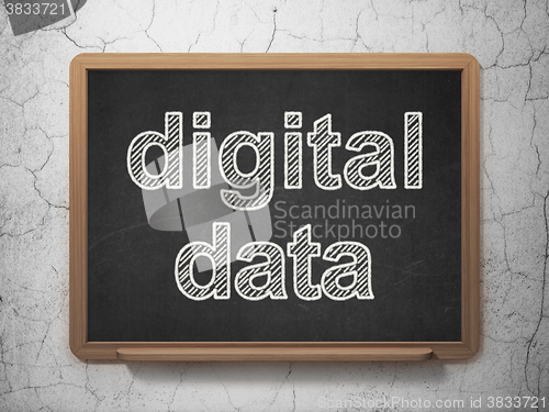 Image of Information concept: Digital Data on chalkboard background