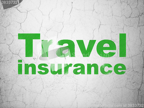Image of Insurance concept: Travel Insurance on wall background