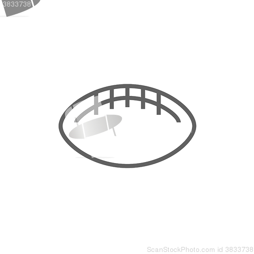 Image of Rugby football ball line icon.