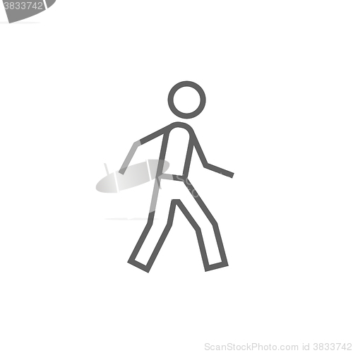 Image of Pedestrianism line icon.