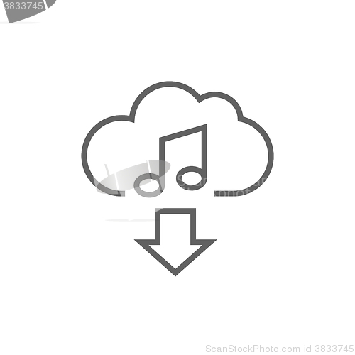 Image of Download music line icon.