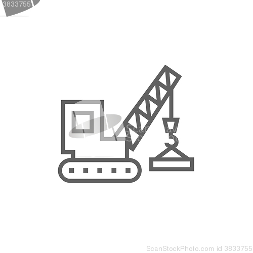 Image of Lifting crane line icon.