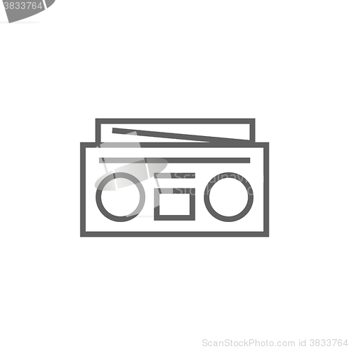 Image of Radio cassette player line icon.