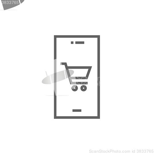 Image of Online shopping line icon.