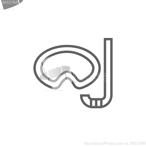 Image of Mask and snorkel line icon.